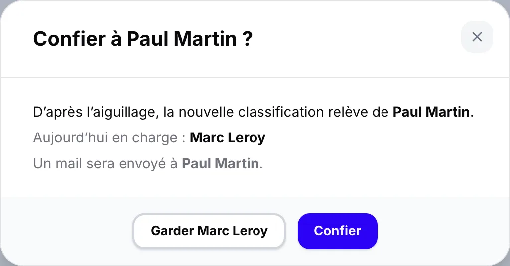 La proposition de confier le signalement