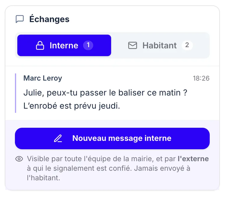 Un message interne
